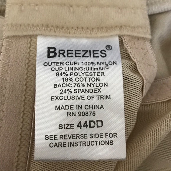BREEZIES UltimAir Bra Tan Underwire Women’s Plus Size 44DD Size 44E - Picture 15 of 16